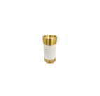Vaso Maior Metal Dourado Base e Borda Marmore Luxo