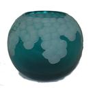 Vaso Manhattan Chic Artisan Esculpido em Vidro Redondo Verde
