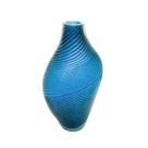 Vaso Medio Cristal Azul Lapidados Design em Curvas
