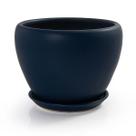 Vaso medio + prato berlim fosco pozzani - porcelana azul