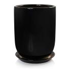 Vaso medio + prato paris pozzani - porcelana preto