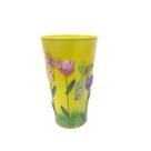 Vaso Metal Enfeite Jardim Quintal Varanda Borboleta Flor Amarelo (SYBO-G7)