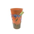 Vaso Metal Enfeite Jardim Quintal Varanda Borboleta Flor Laranja (SYBO-G7)
