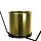 Vaso Metal para Pendurar Dourado e Preto 29x33cm