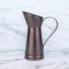 Vaso Mini Jarra Decorativa 17cm Ouro Velho em Metal Galvanizado Rustico