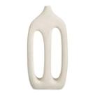 Vaso Minimalista em Poliresina Off White - 39cm de Altura