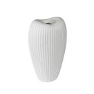 Vaso Moderno Ceramica Branco Oval Ondulado para Dentro Luxo