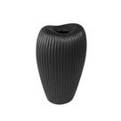 Vaso Moderno Ceramica Preto Oval Ondulado para Dentro Luxo