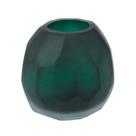 Vaso Moderno Cristal Facetado Verde Fosco Medio Escuro