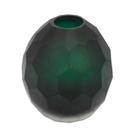 Vaso Moderno Cristal Facetado Verde Fosco Menor Escuro