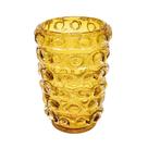 Vaso Murano Âmbar Italiano Relevos Bolhas Redondo Alto Padrã