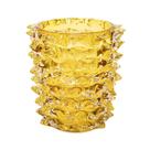 Vaso Murano Âmbar Redondo Medio Relevos Pontudo Luxuoso