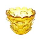 Vaso Murano Âmbar Relevos Lapidados Fino Acabamento