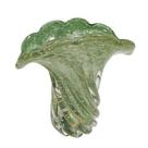 Vaso Murano Cristal Verde Musgo Lapidados Diagonais