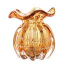 Vaso Murano de Vidro Italy Ambar Dourado 10x11cm Wolff
