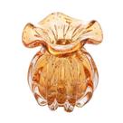 Vaso Murano De Vidro Italy Ambar Dourado 10x11cm Wolff