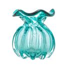 Vaso Murano de Vidro Italy Azul Turquesa 10x11cm Wolff