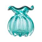 Vaso Murano De Vidro Italy Azul Turquesa 10x11cm Wolff