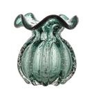 Vaso Murano De Vidro Italy Verde Esmeralda 10x11cm Wolff