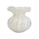 Vaso Murano Frufru Bolinha 12x12cm Perola São Marcos