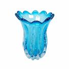 Vaso Murano Italiano Azul Pigmentos Menor Graciosos