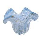 Vaso Murano Italiano Azul Turquesa Pó de Ouro Lapidados