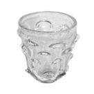 Vaso Murano Italiano Incolor Relevos Curvados Fino Design