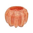 Vaso Murano Italiano Laranjado Lapidados Ondulados Vertical