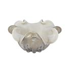 Vaso Murano Italiano Leitoso Bordas Curva Fino Design