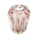 Vaso Murano Italiano Rosa Suave Finos Lapidados Redondo