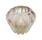 Vaso Murano Lapidado Diamante Pigmentos Dourado Luxo