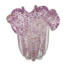 Vaso Murano Menor Italiano Violeta Lapidados Borda Retorcida