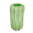 Vaso Murano Verde Abacate Vertical Pó de Ouro Luxo Vaso Murano Verde Abacate Vertical Pó de Ouro Luxo