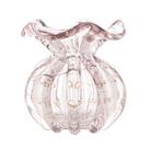 Vaso Murano Vidro Italy Rosa Claro e Dourado Wolff 10x11cm
