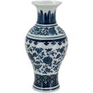 Vaso Objetos Decorativos Enfeites Sala Cerâmica Azul 22x10cm