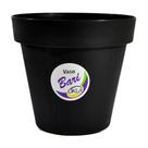 Vaso Okla Bari Preto para Jardim - 1,4L