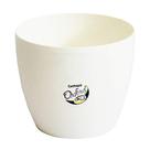 Vaso Okla Oxford Redondo Baixo Branco para Jardim - 700ml