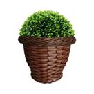 Vaso para Planta Redondo de Palha Sintética Trançada Grande Marrom Claro Original Vaso para Planta Redondo de Palha Sintética Trançada Grande Marrom Claro Original