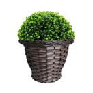 Vaso para Planta Redondo de Palha Sintética Trançada Grande Marrom Escuro Original Vaso para Planta Redondo de Palha Sintética Trançada Grande Marrom Escuro Original