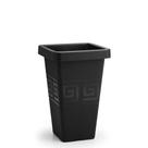 Vaso Para Planta Tacho Comprido Quadrado Medio 19,5 Litros - Preto