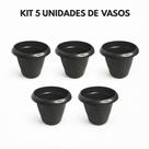 Vaso para Plantas 4,5 Litros Plástico Preto Resistente Redondo Cachepot Jardim Decorativo Plantas Flores