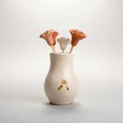 Vaso Pequeno Arranjo De Flores Artesanais Em Barro Cachepot