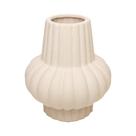 Vaso Pilar Ondulado 20cm x 20cm x 22,5cm Branco Cerâmica Vaso Pilar Ondulado 20cm x 20cm x 22,5cm Branco Cerâmica