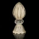 Vaso Pinha Com Base Em Cristal Murano Pérola São Marcos 27cm