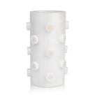 Vaso Pinos Branco Resina Fosco Vaso Pinos Branco Resina Fosco