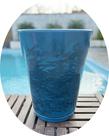 Vaso Planta Com Prato Redondo Alto Liso Brilhoso Alt 40cm