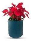 Vaso Planta Decorativo Cilindro Jardim Sala 29cm Azul