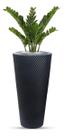 Vaso Planta Decorativo Polietileno Grande Luxo Flores 70x36 Preto