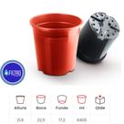 Vaso Plástico Redondo - 6.400 ml - Cor Preto