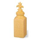Vaso Pote Decorativo Cerâmica Amarelo Flor de Liz